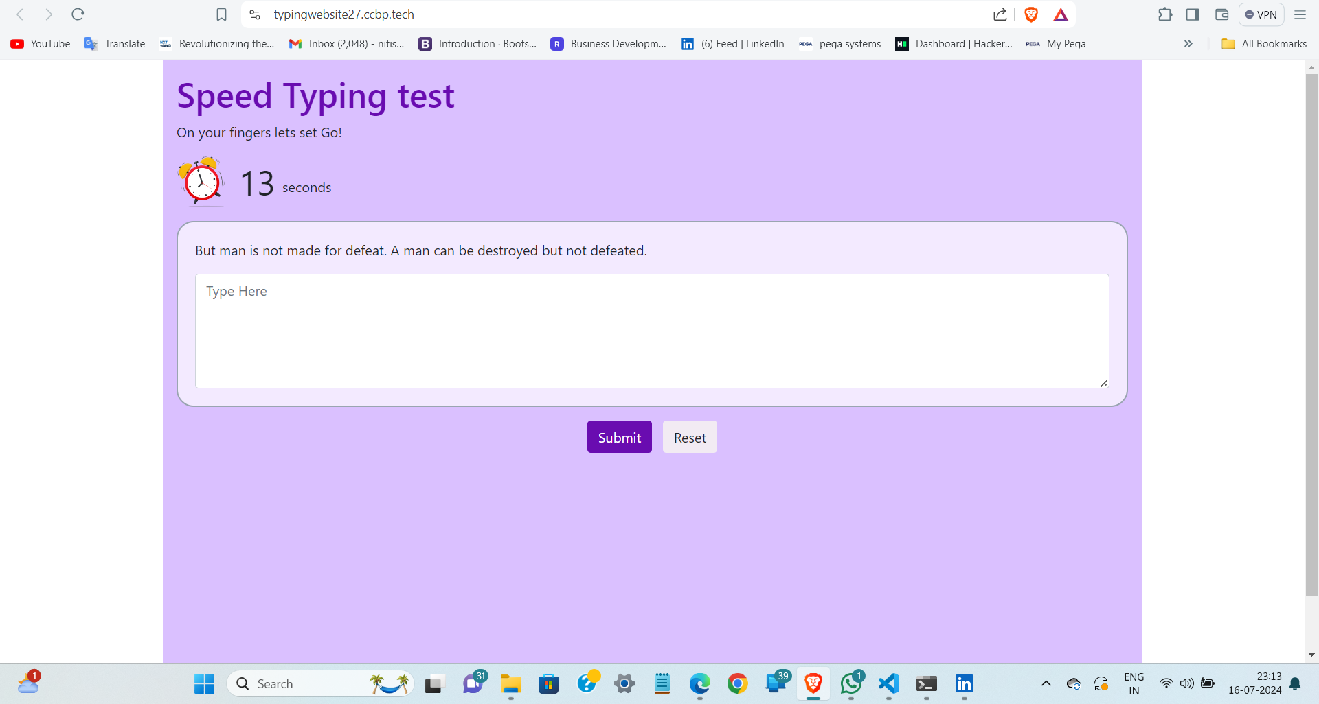 Speed Typing Test